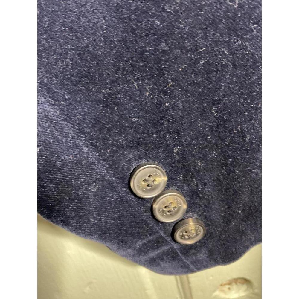 EnC Korean  Navy Blue Velour Blazer with Ribbon and faux leather detail Size S - Picture 12 of 14